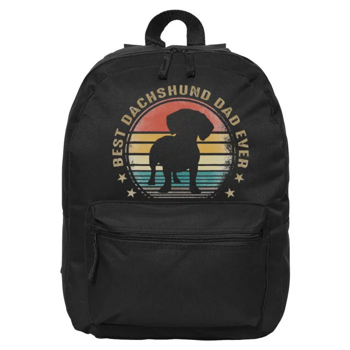 Best Dachshund Dad Ever Funny Fathers Day Gifts For Dad 16 in Basic Backpack