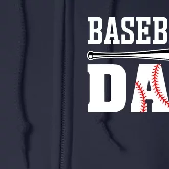 Baseball Dad - Dad Baseball Full Zip Hoodie