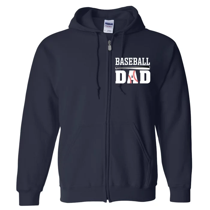 Baseball Dad - Dad Baseball Full Zip Hoodie