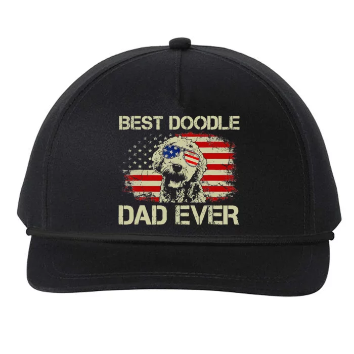 Best Doodle Dad Ever Goldendoodle 4th Of July Gift Snapback Five-Panel Rope Hat