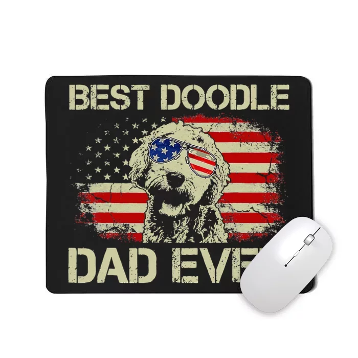 Best Doodle Dad Ever Goldendoodle 4th Of July Gift Mousepad