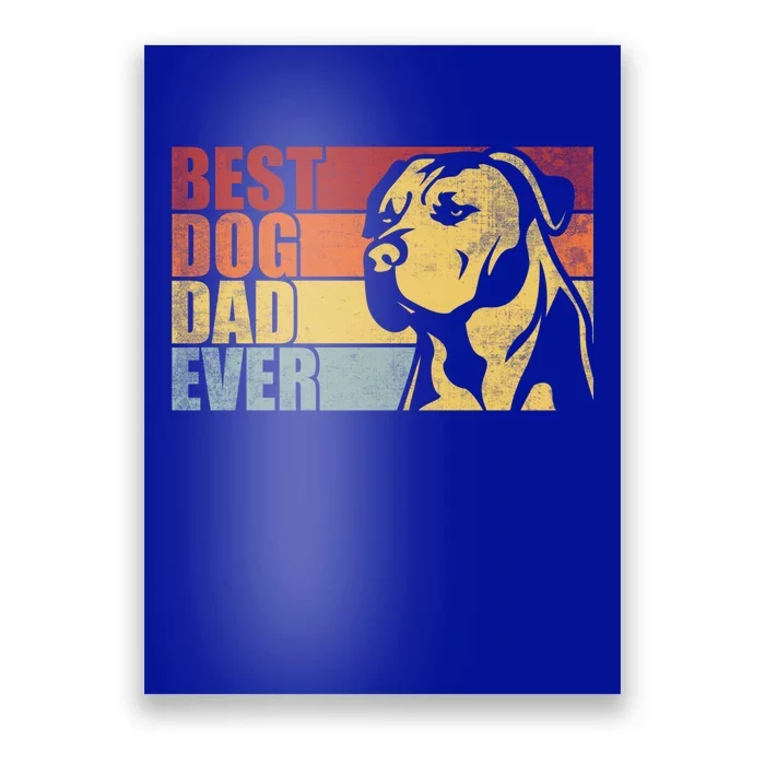 Best Dog Dad Ever Funny Vintage Dog Dad For Cats Lover Gift Poster