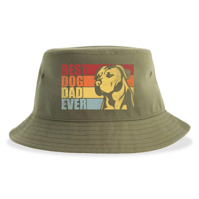 Best Dog Dad Ever Funny Vintage Dog Dad For Cats Lover Gift Sustainable Bucket Hat