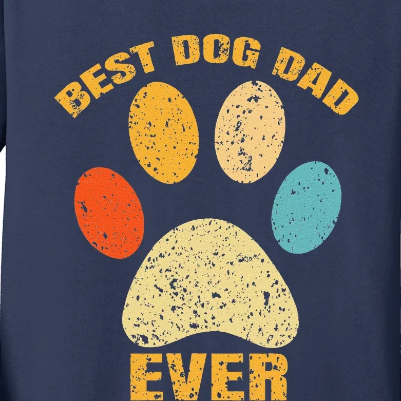 Best Dog Dad Cool Fathers Day Kids Long Sleeve Shirt