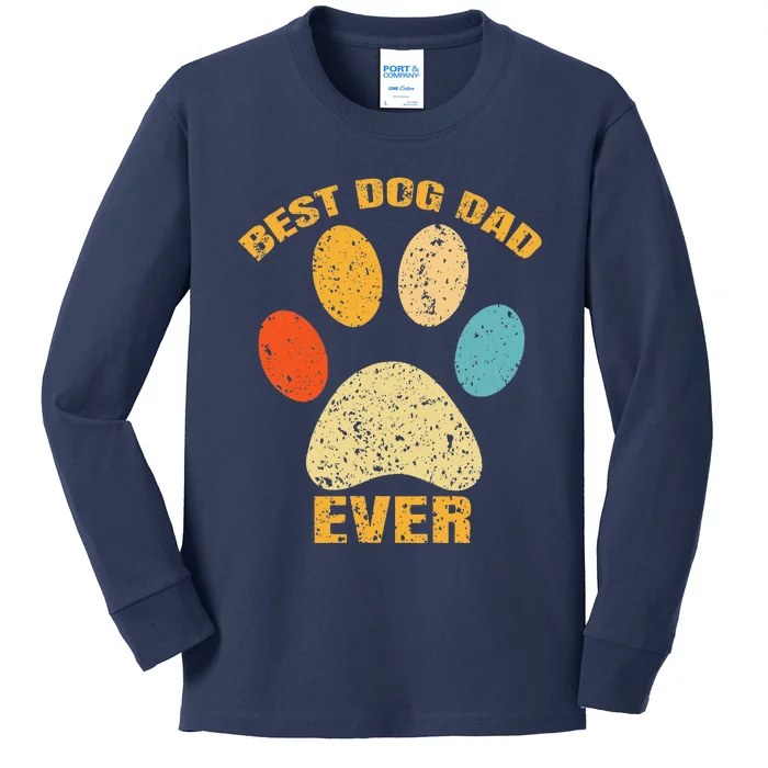 Best Dog Dad Cool Fathers Day Kids Long Sleeve Shirt