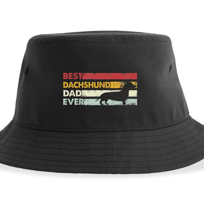 Best Dog Dad Ever Father Wiener Sausage Dog Dachshund Sustainable Bucket Hat