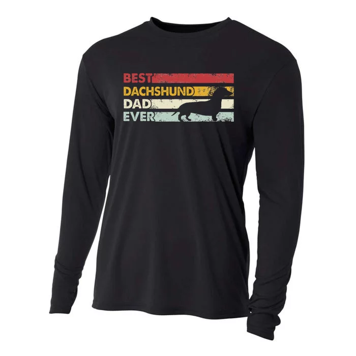 Best Dog Dad Ever Father Wiener Sausage Dog Dachshund Cooling Performance Long Sleeve Crew