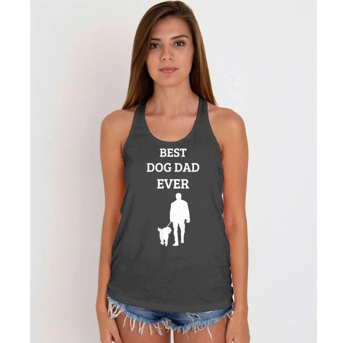 Best Dog Dad Ever Women's Knotted Racerback Tank