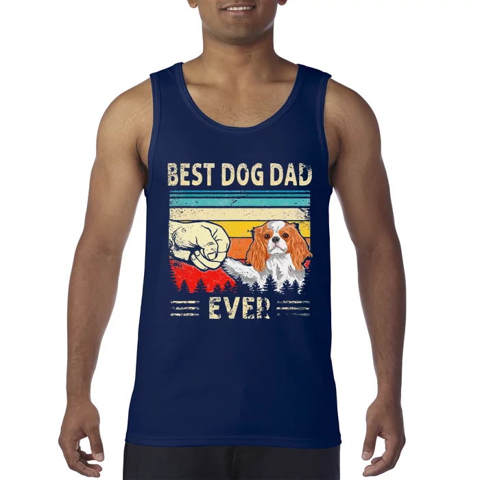 Best Dog Dad Ever Funny Cavalier King Charles Spaniel Dad Tank Top