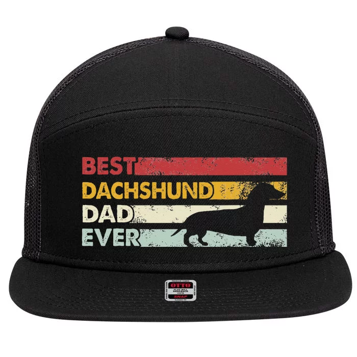 Best Dog Dad Ever Father Wiener Sausage Dog Dachshund 7 Panel Mesh Trucker Snapback Hat