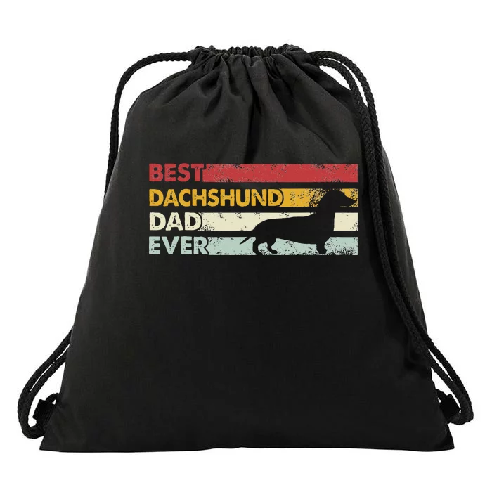 Best Dog Dad Ever Father Wiener Sausage Dog Dachshund Drawstring Bag