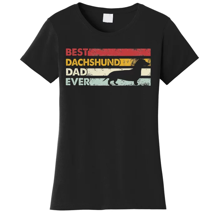 Best Dog Dad Ever Father Wiener Sausage Dog Dachshund Women's T-Shirt