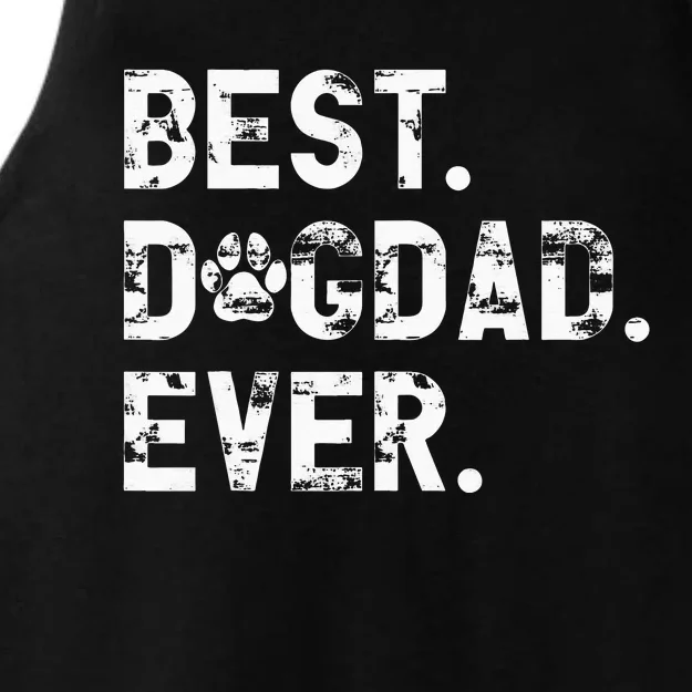 Best Dog Dad Ever Funny Fathers Day for Dog lover Dad Ladies Tri-Blend Wicking Tank