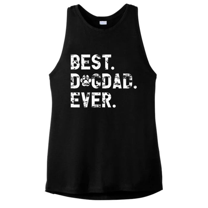 Best Dog Dad Ever Funny Fathers Day for Dog lover Dad Ladies Tri-Blend Wicking Tank