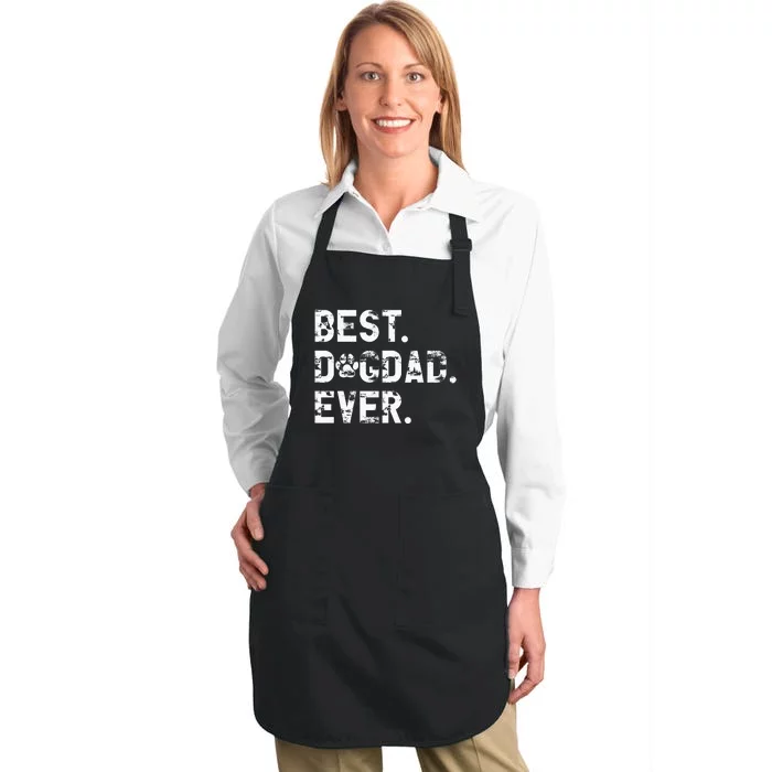 Best Dog Dad Ever Funny Fathers Day for Dog lover Dad Full-Length Apron With Pocket