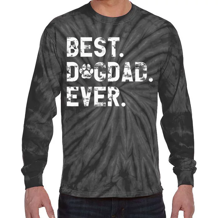 Best Dog Dad Ever Funny Fathers Day for Dog lover Dad Tie-Dye Long Sleeve Shirt