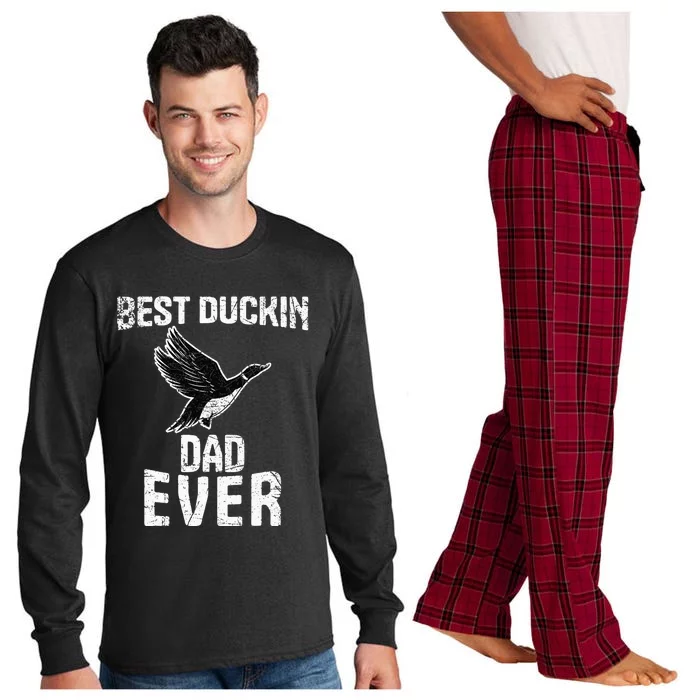 Best Ducking Dad Ever Duck Waterfowl Hunting Funny Long Sleeve Pajama Set