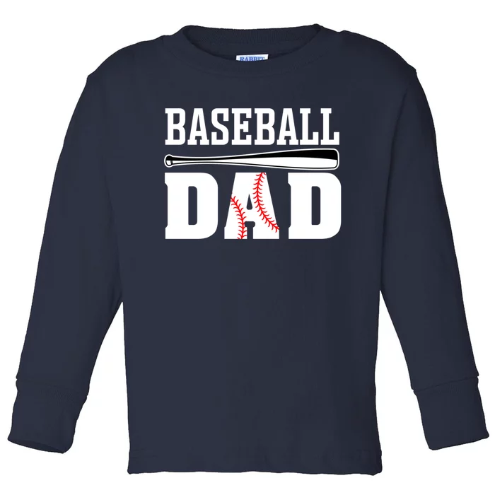 Baseball Dad Dad Baseball Toddler Long Sleeve Shirt