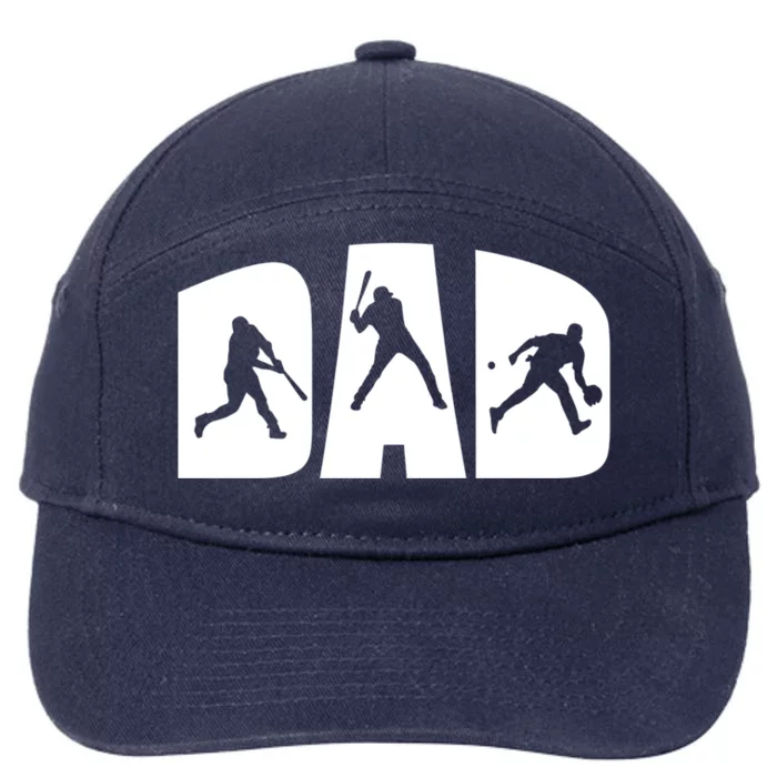 Baseball Dad Daddy Father Softball Baseball Player Fun Gift 7-Panel Snapback Hat