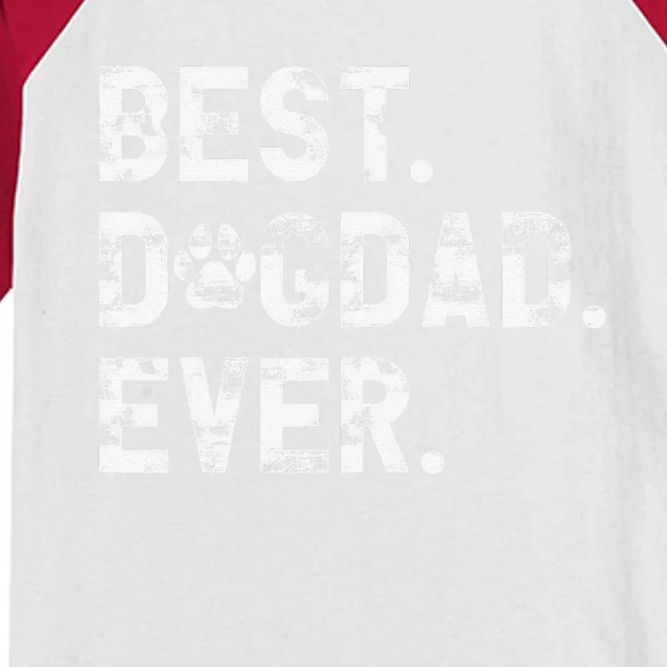 Best Dog Dad Ever Funny Fathers Day For Dog Lover Dad Kids Colorblock Raglan Jersey