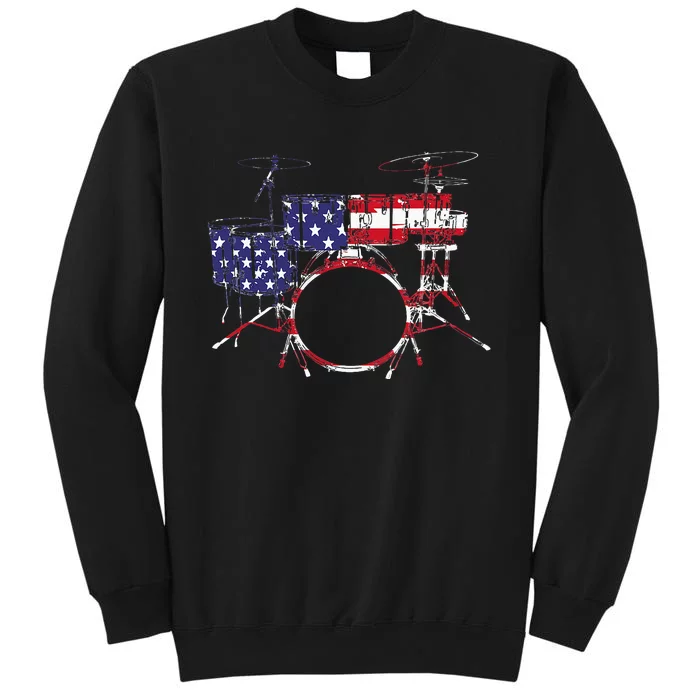 Best Drum Design For Women Drum Set Drumming Drummer Tall Sweatshirt