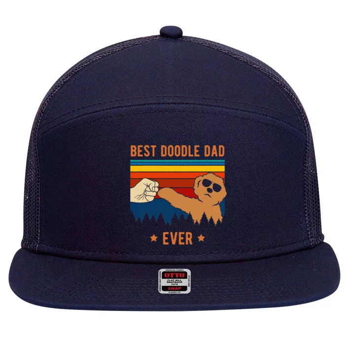 Best Doodle Dad Ever Funny Dog Goldendoodle Labradoodle 7 Panel Mesh Trucker Snapback Hat