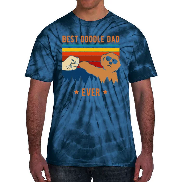 Best Doodle Dad Ever Funny Dog Goldendoodle Labradoodle Tie-Dye T-Shirt