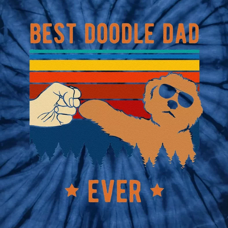 Best Doodle Dad Ever Funny Dog Goldendoodle Labradoodle Tie-Dye T-Shirt