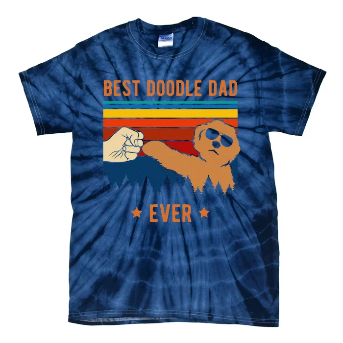 Best Doodle Dad Ever Funny Dog Goldendoodle Labradoodle Tie-Dye T-Shirt