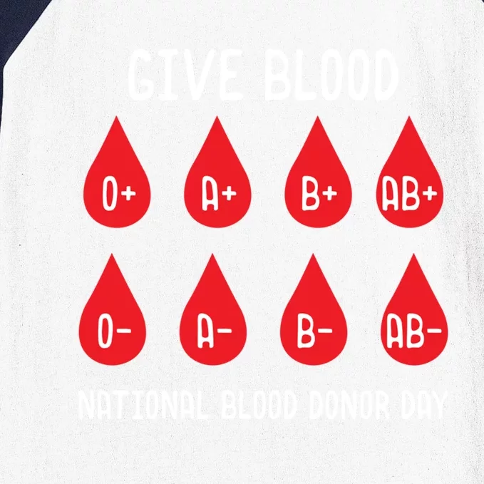 Blood Donation Day Gift Blood Dispenser All Blood Groups Life Saving Gift Baseball Sleeve Shirt