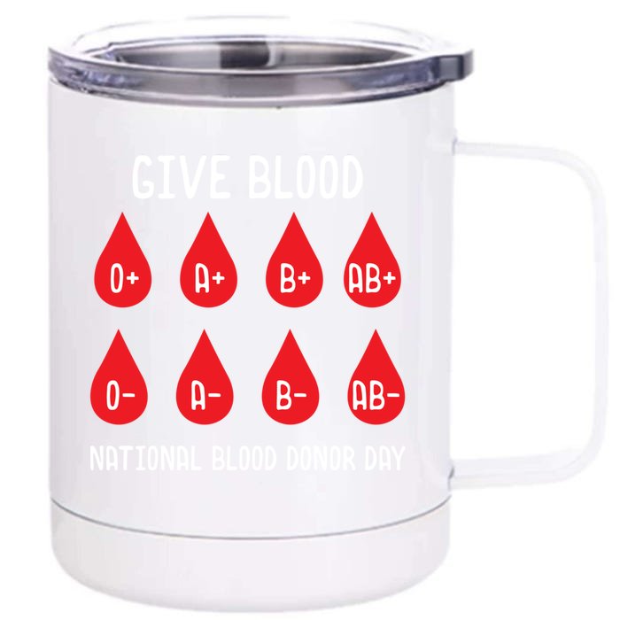 Blood Donation Day Gift Blood Dispenser All Blood Groups Life Saving Gift Front & Back 12oz Stainless Steel Tumbler Cup