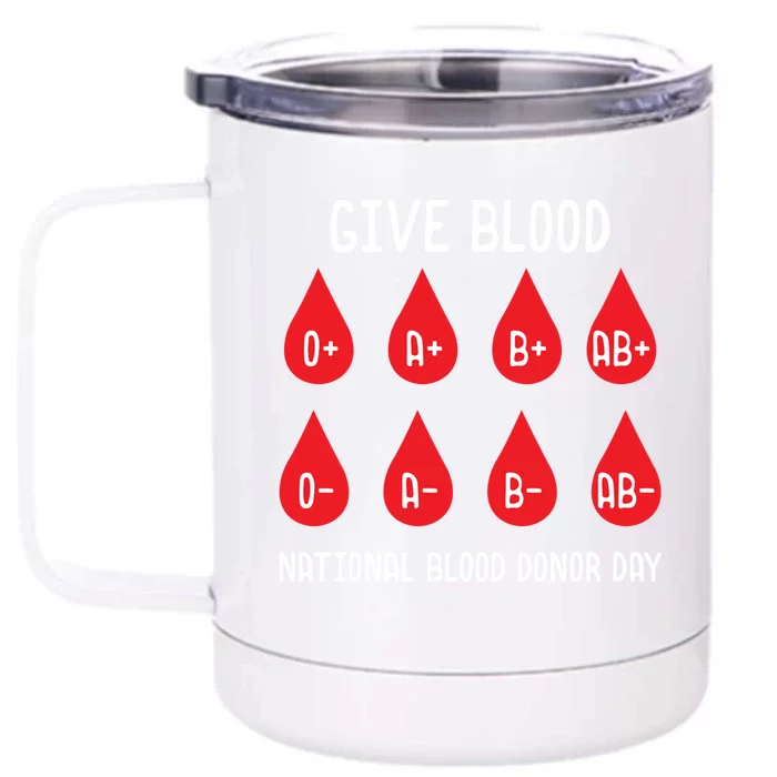 Blood Donation Day Gift Blood Dispenser All Blood Groups Life Saving Gift Front & Back 12oz Stainless Steel Tumbler Cup