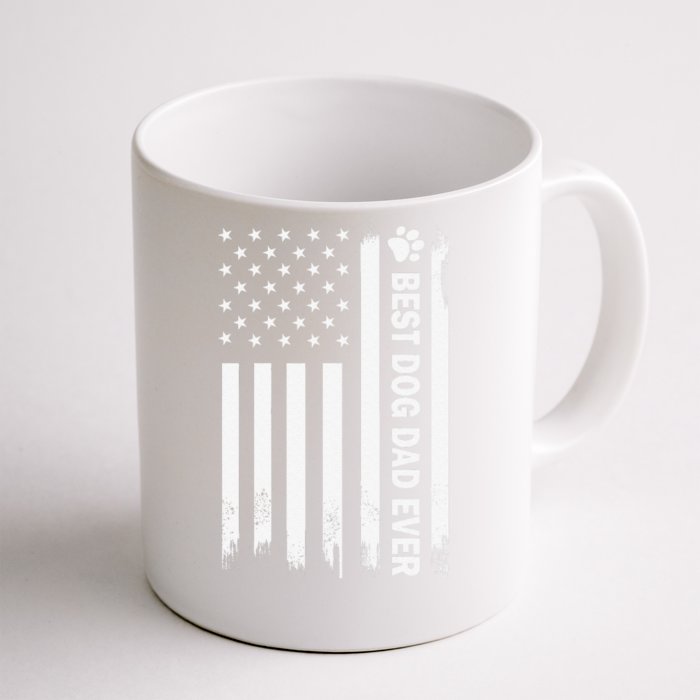 Best Dog Dad Ever US Flag For Dog Dad Fathers Day Front & Back Coffee Mug