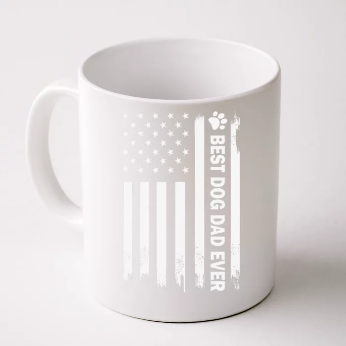 Best Dog Dad Ever US Flag For Dog Dad Fathers Day Front & Back Coffee Mug