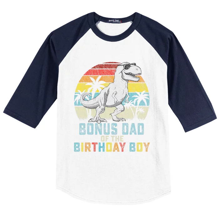 Bonus Dad Dinosaur Of The Birthday Matching Family Baseball Sleeve Shirt