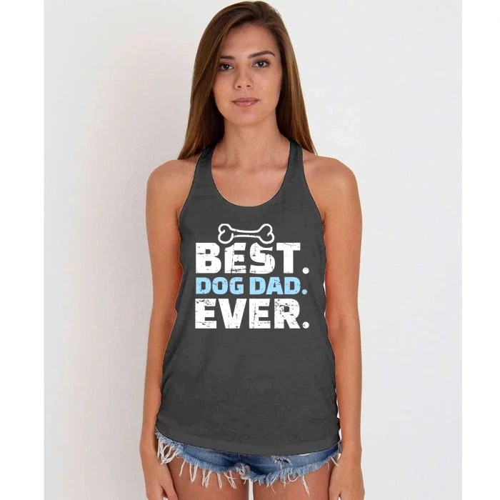 Best Dog Dad Ever Women's Knotted Racerback Tank