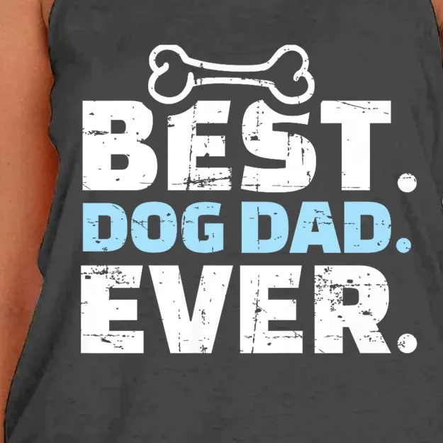 Best Dog Dad Ever Women's Knotted Racerback Tank