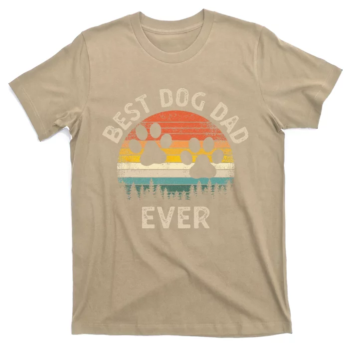 Best Dog Dad Ever Vintage Fathers Day Dog Lover T-Shirt