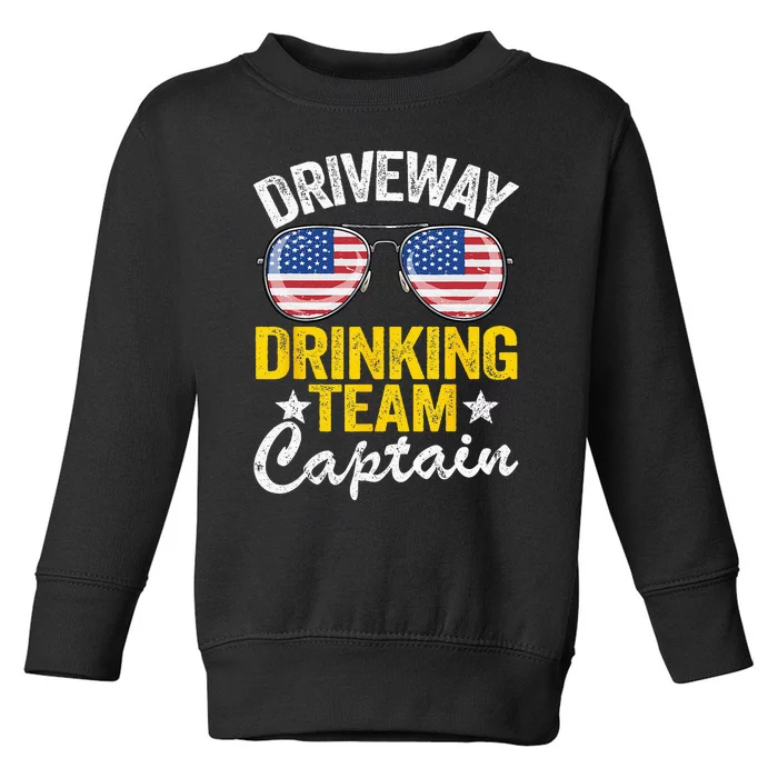 Beer Driveway Drinker US Flag Driveway Drinking Team Captain Toddler Sweatshirt