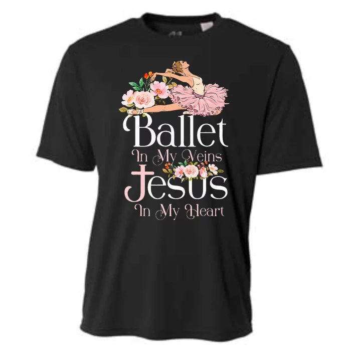 Ballet Dancer Dance Girl Ballerina Jesus Faith Christian Cooling Performance Crew T-Shirt