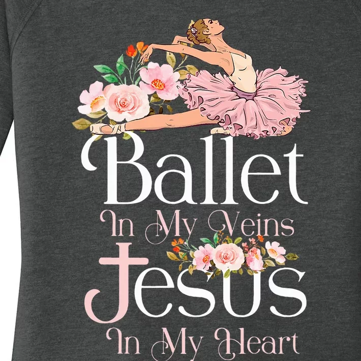 Ballet Dancer Dance Girl Ballerina Jesus Faith Christian Women's Perfect Tri Tunic Long Sleeve Shirt