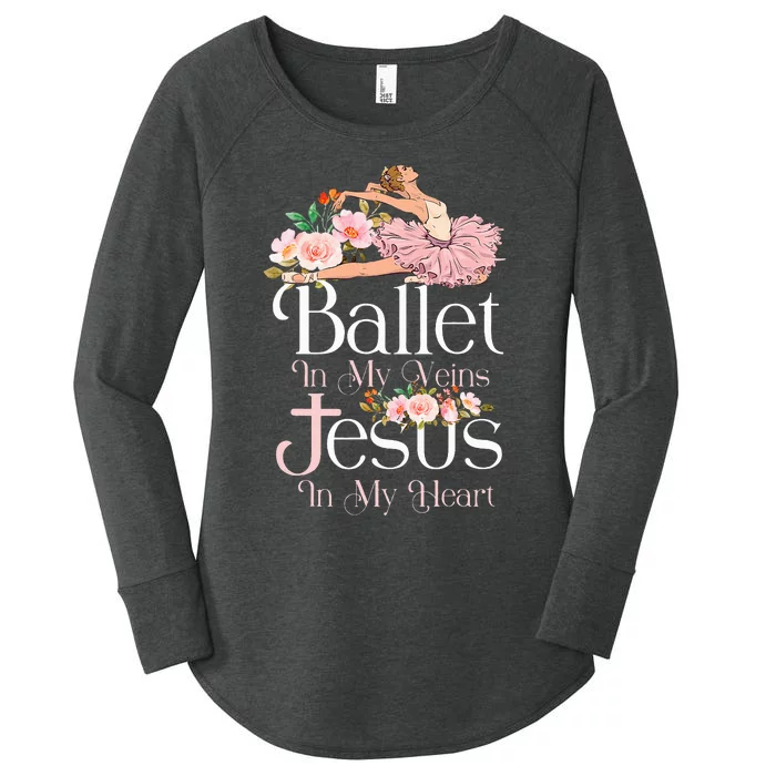 Ballet Dancer Dance Girl Ballerina Jesus Faith Christian Women's Perfect Tri Tunic Long Sleeve Shirt