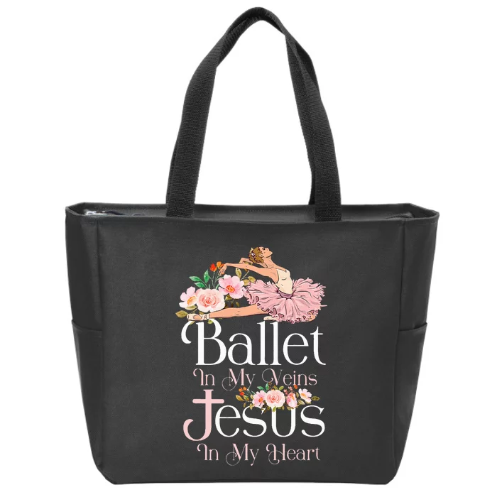 Ballet Dancer Dance Girl Ballerina Jesus Faith Christian Zip Tote Bag