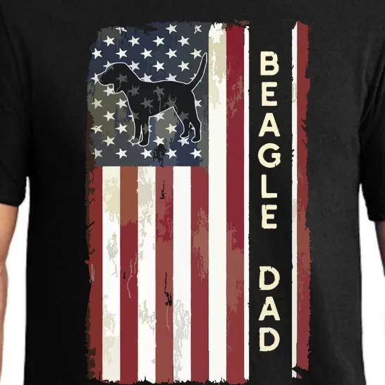 Beagle Dad Dog American Flag Fathers Day Gifts Men Pajama Set