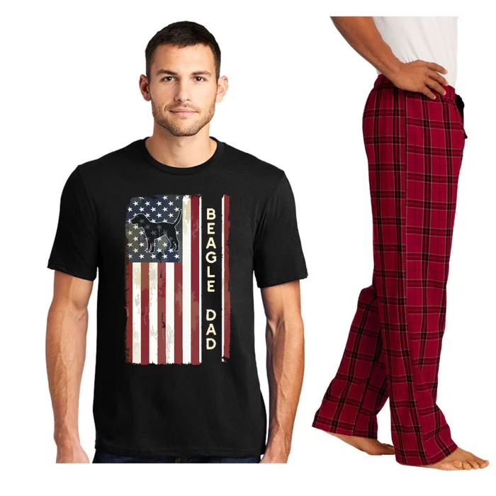 Beagle Dad Dog American Flag Fathers Day Gifts Men Pajama Set