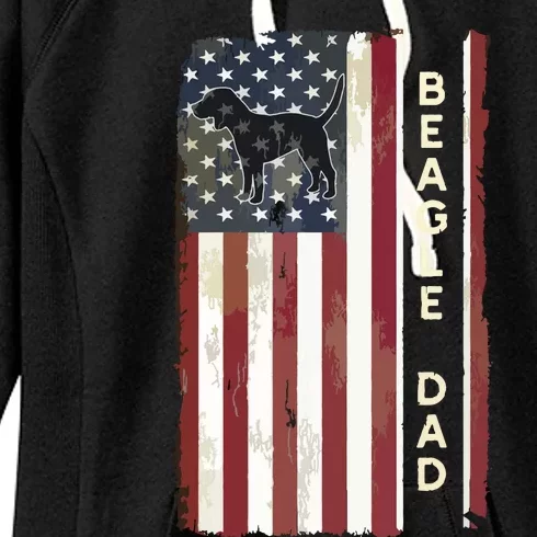 Beagle Dad Dog American Flag Fathers Day Gifts Men Women's Fleece Hoodie