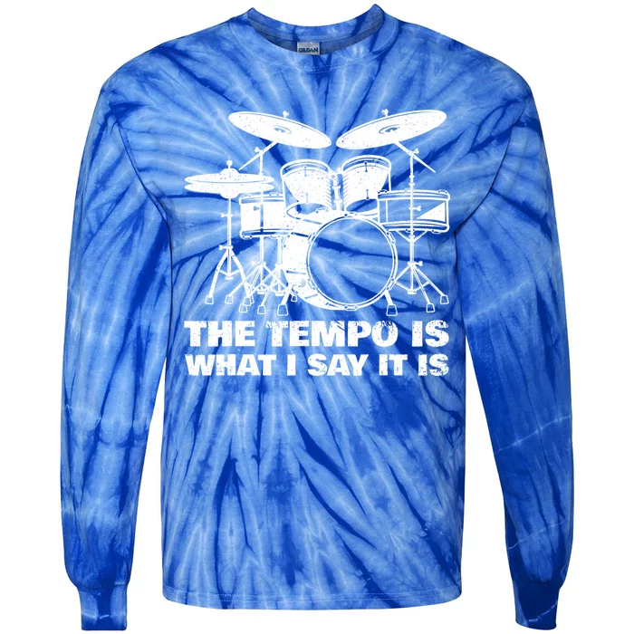 Best Drum Design For Women Drummer Drum Kit Drumming Tie-Dye Long Sleeve Shirt