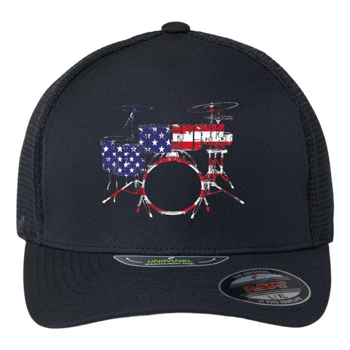 Best Drum Design For Men Women Drum Set Drumming Drummer Flexfit Unipanel Trucker Cap