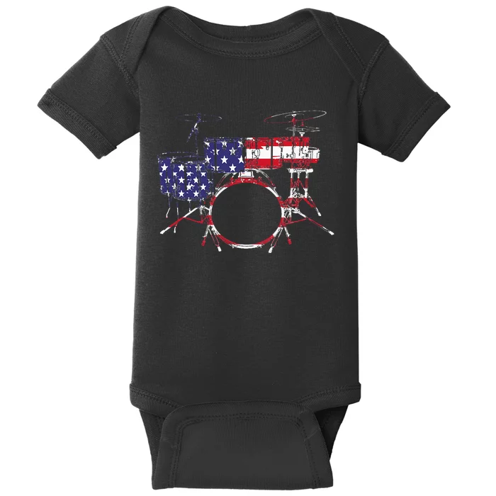 Best Drum Design For Men Women Drum Set Drumming Drummer Baby Bodysuit