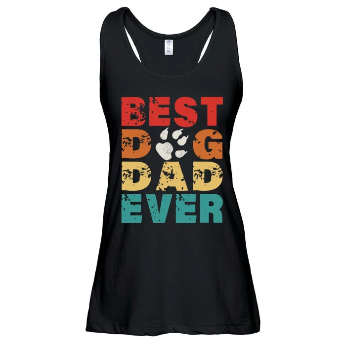 Best Dog Dad Ever Vintage Retro Style Fathers Day Dog Lovers Ladies Essential Flowy Tank